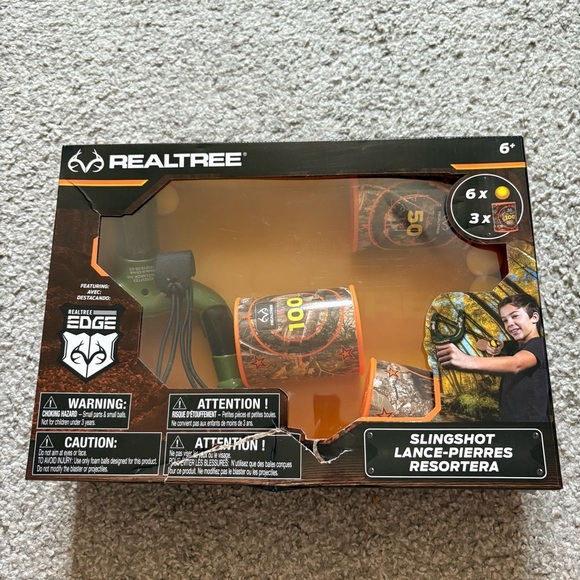 Realtree Slingshot Toy with 6 Foam Balls and 3 Plastic Cans Set Play - Picture 3 of 3
